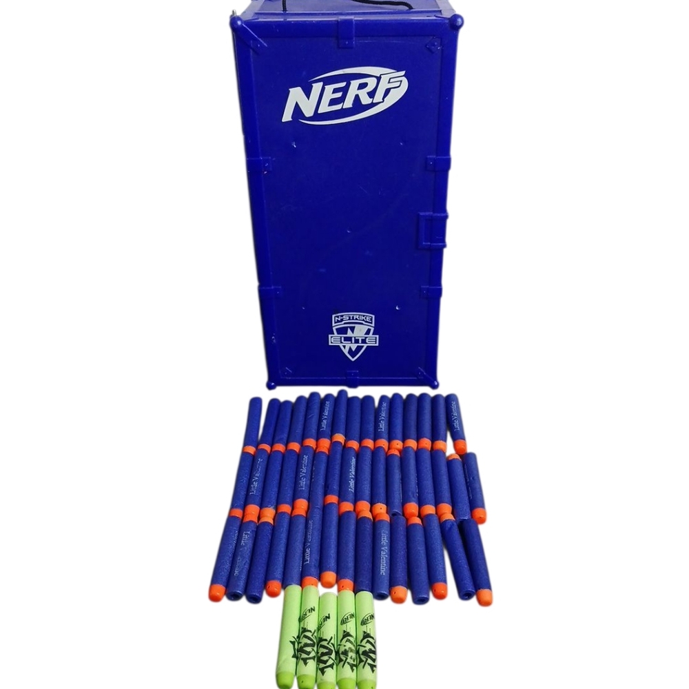 NERF N-Strike Elite Dart Gun Storage Foot Locker Ammo Box Case -BLUE PLUS‎ AMMO